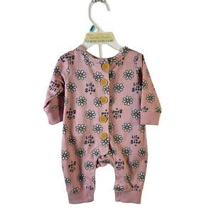 Life is good pink romper 0-3m girls spell out